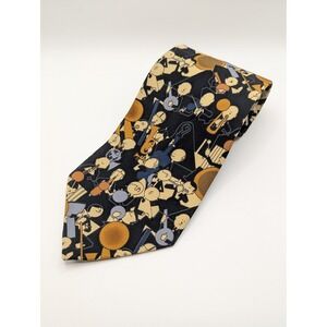 Boxelder Milwaukee Silk Tie Italy Novelty Cartoon Band Musician Orchestra